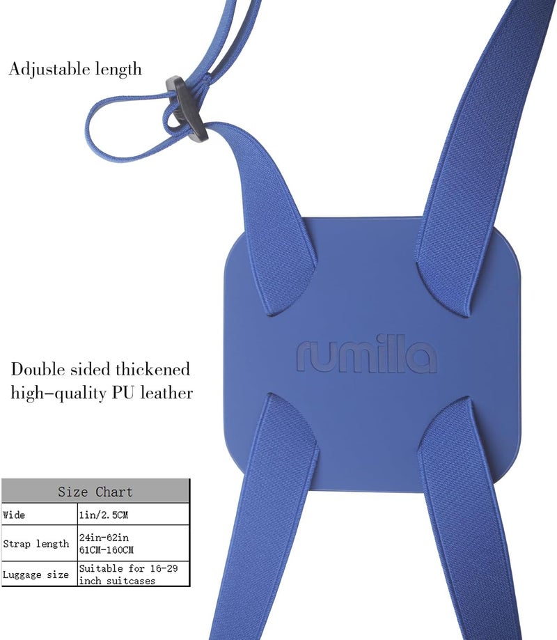 RUMILLA Luggage Straps for suitcases，Luggage Straps Bag Bungee， LAdd a Bag Easy to Travel Suitcase Elastic Strap Belt (Blue Luggage strap-1PCS) - Image 4